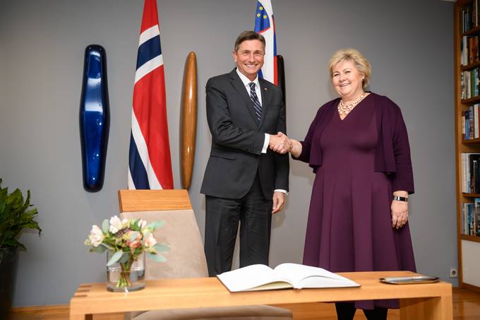 Kralj Harald V. in predsednik Pahor o skupnih vrednotah in trdnem prijateljstvu med obema narodoma in dravama